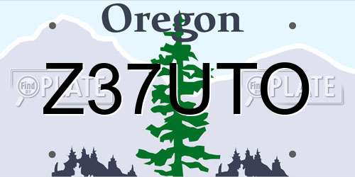 Z37UTO Oregon License Plate