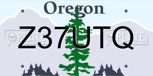 Z37UTQ Oregon License Plate