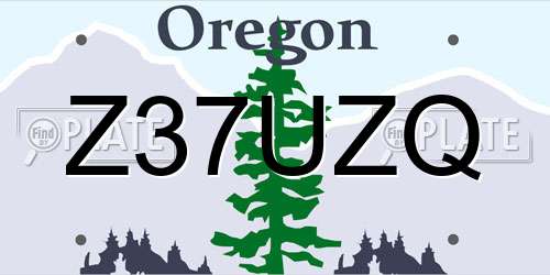 Z37UZQ Oregon License Plate