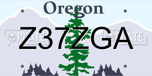 Z37ZGA Oregon License Plate