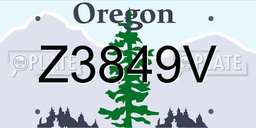 Z3849V Oregon License Plate