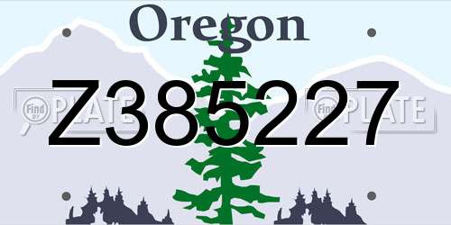 Z385227 Oregon License Plate