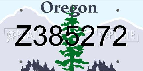 Z385272 Oregon License Plate