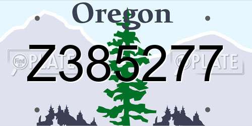 Z385277 Oregon License Plate
