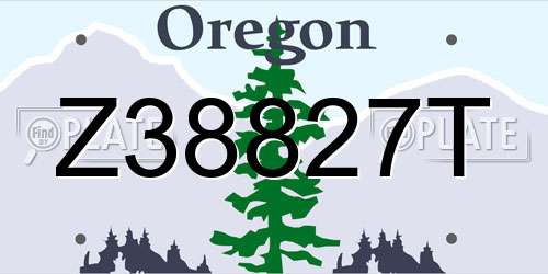 Z38827T Oregon License Plate