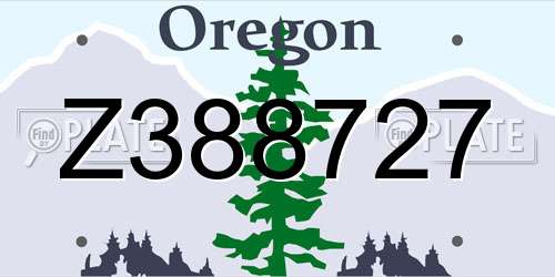 Z388727 Oregon License Plate