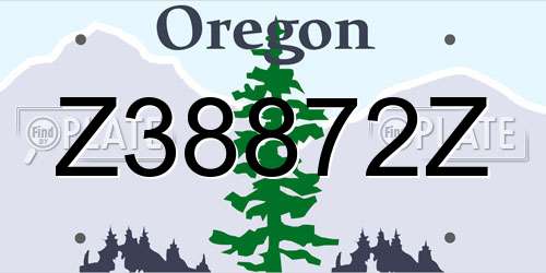 Z38872Z Oregon License Plate
