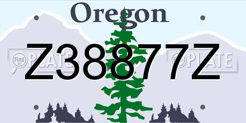 Z38877Z Oregon License Plate