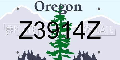 Z3914Z Oregon License Plate
