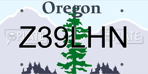 Z39LHN Oregon License Plate