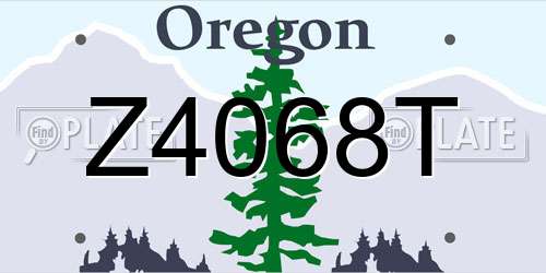 Z4068T Oregon License Plate