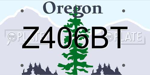 Z406BT Oregon License Plate