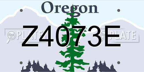 Z4073E Oregon License Plate