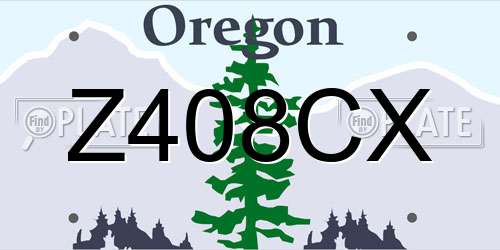 Z408CX Oregon License Plate