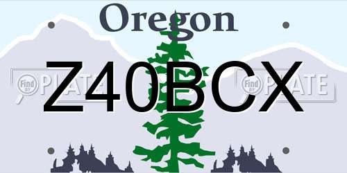 Z40BCX Oregon License Plate
