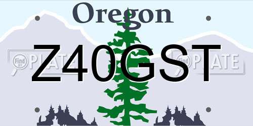 Z40GST Oregon License Plate