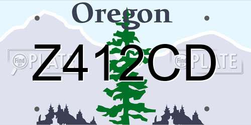 Z412CD Oregon License Plate