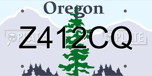Z412CQ Oregon License Plate