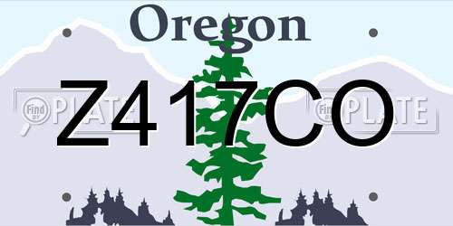Z417CO Oregon License Plate