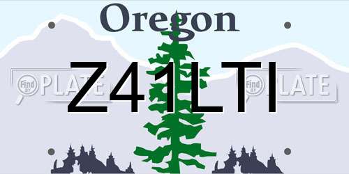 Z41LTI Oregon License Plate