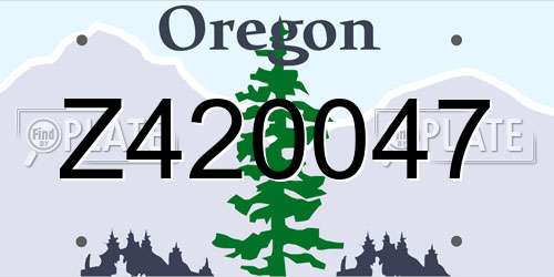 Z420047 Oregon License Plate