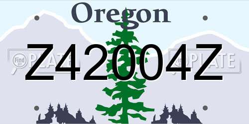 Z42004Z Oregon License Plate