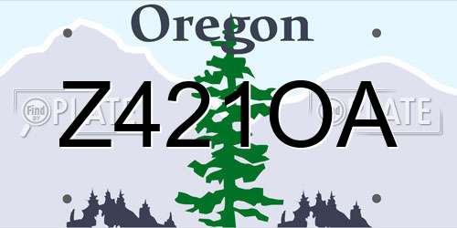 Z421OA Oregon License Plate