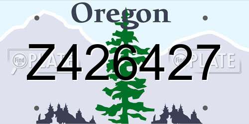 Z426427 Oregon License Plate