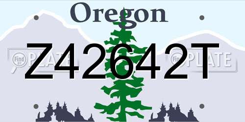 Z42642T Oregon License Plate