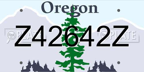 Z42642Z Oregon License Plate