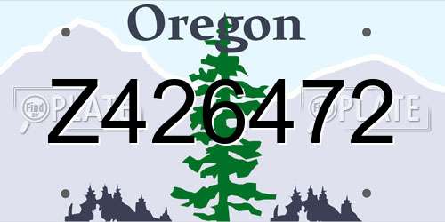 Z426472 Oregon License Plate
