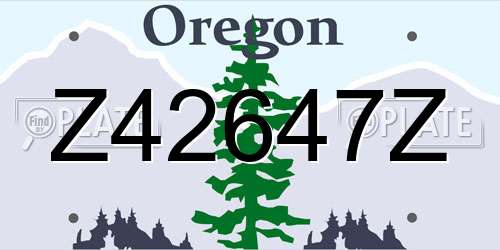 Z42647Z Oregon License Plate