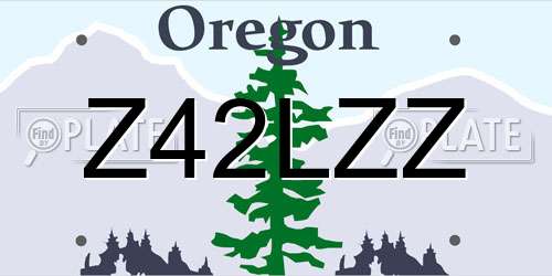 Z42LZZ Oregon License Plate