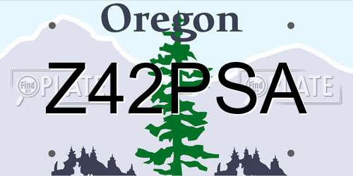 Z42PSA Oregon License Plate