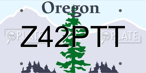 Z42PTT Oregon License Plate
