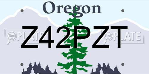 Z42PZT Oregon License Plate
