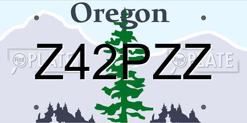 Z42PZZ Oregon License Plate