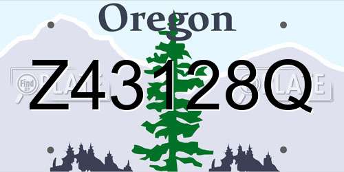 Z43128Q Oregon License Plate