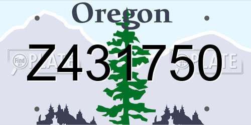 Z431750 Oregon License Plate