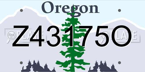 Z43175O Oregon License Plate