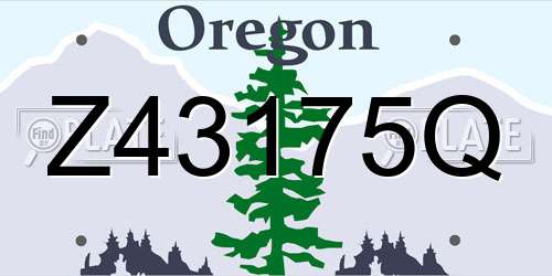 Z43175Q Oregon License Plate