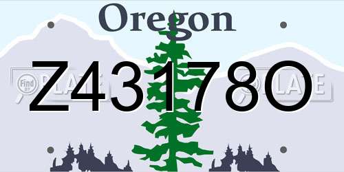 Z43178O Oregon License Plate