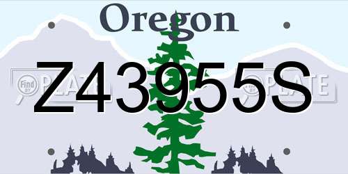 Z43955S Oregon License Plate