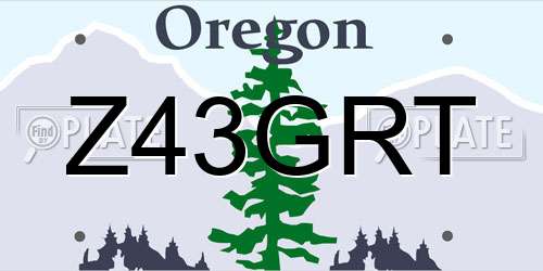 Z43GRT Oregon License Plate