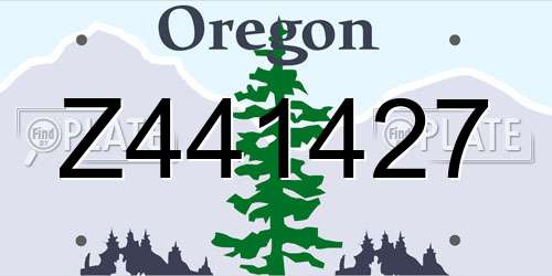 Z441427 Oregon License Plate