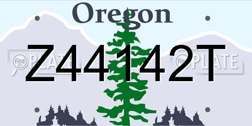 Z44142T Oregon License Plate