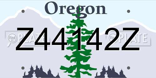 Z44142Z Oregon License Plate