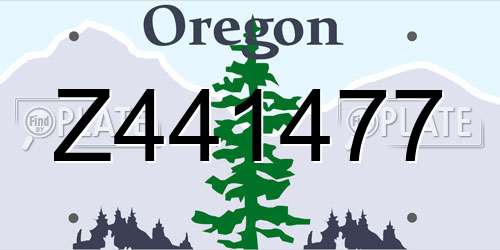 Z441477 Oregon License Plate