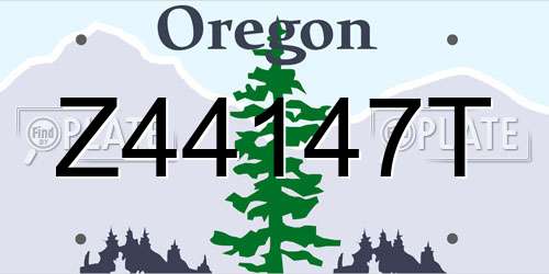 Z44147T Oregon License Plate