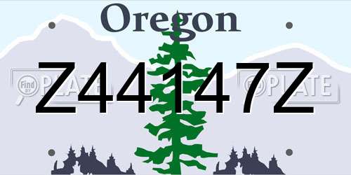 Z44147Z Oregon License Plate